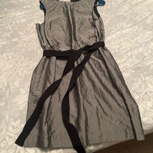 Banana Republic Gray Mini Dress with Black Tie